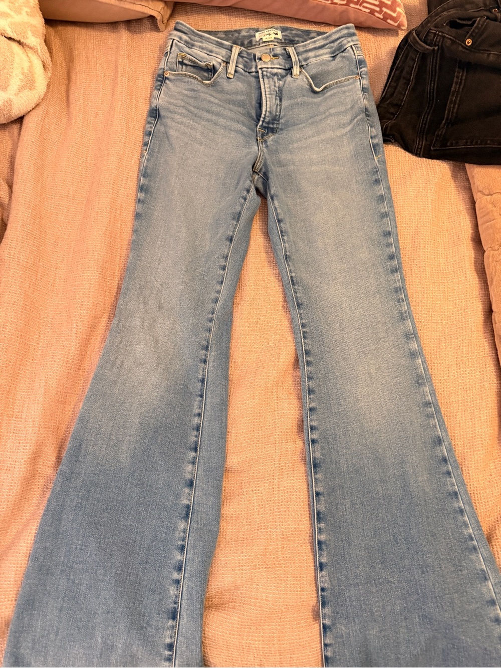 Good American Light Blue High-Rise Flare Jeans